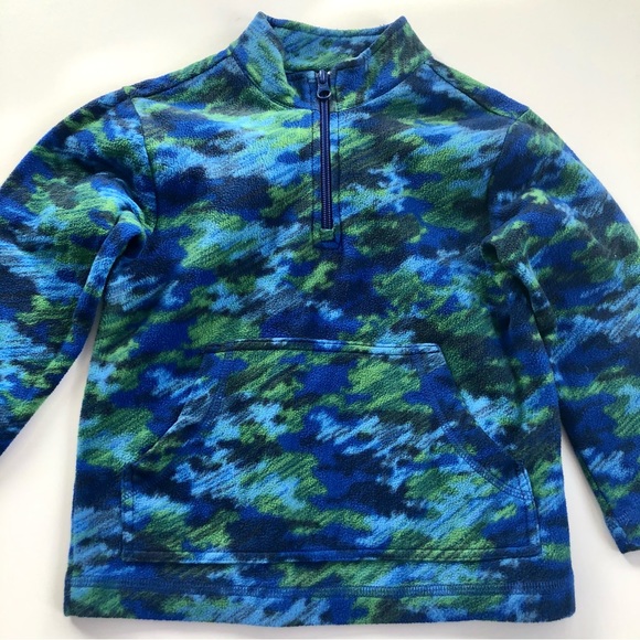 Hanna Andersson Blue Camo Half Zip Sweater Size 5/6 - Picture 2 of 7